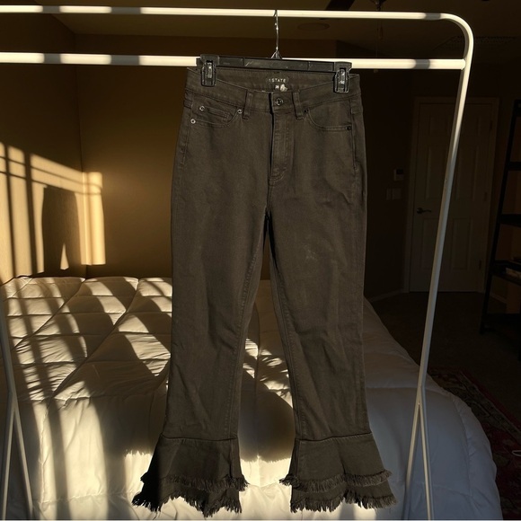 1. State | Revolve Black Flare Raw Edge Jeans - Picture 3 of 7